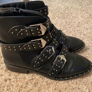 Black studded boots